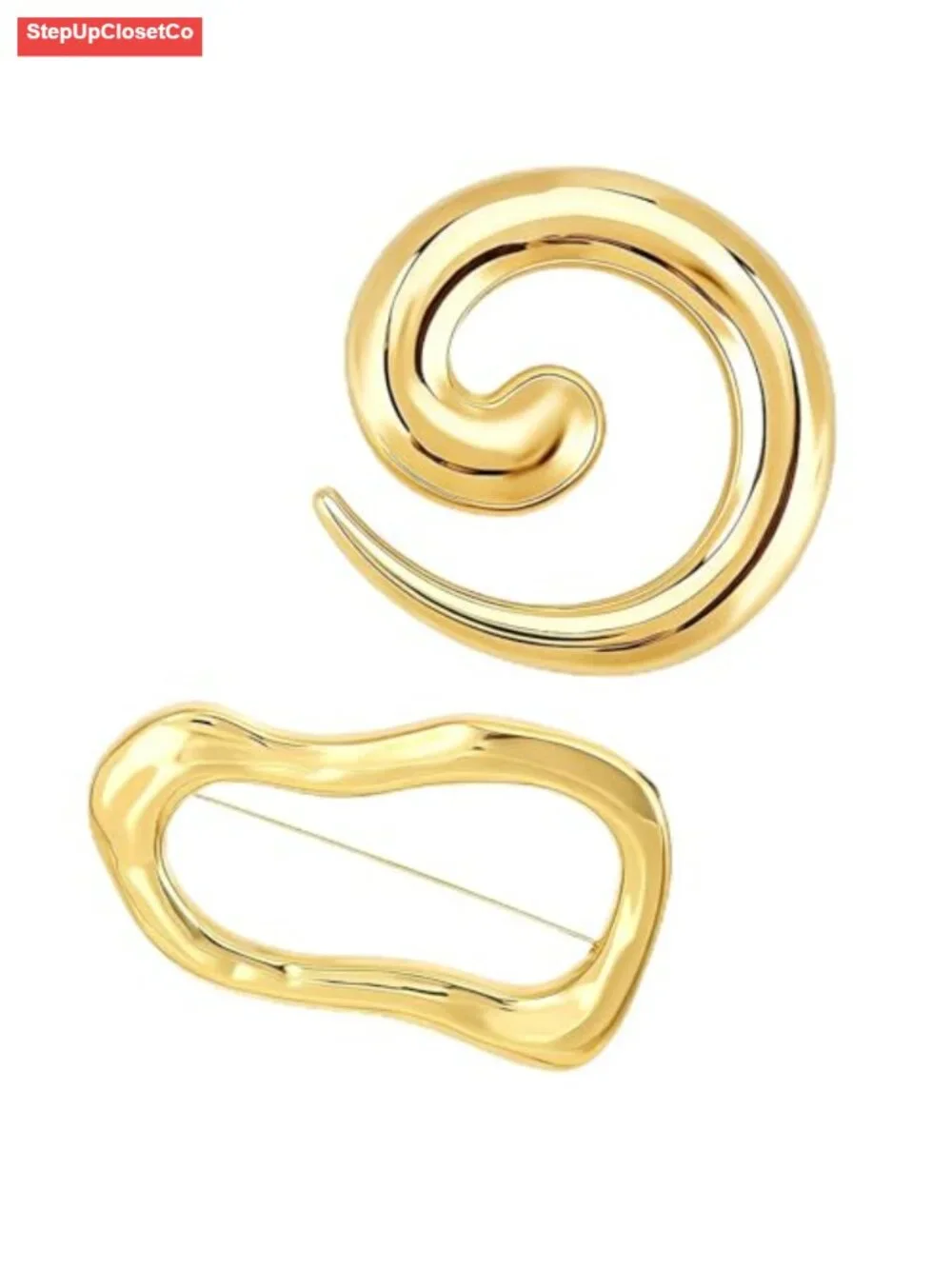 Chunky Spiral Brooch for Women Statement Pin